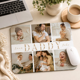 "Daddy" Vatertag Kinder Foto Collage Mouse Pad Mousepad