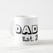 Daddy w/Customizable Date Coffee Tasse (Vorderseite Links)