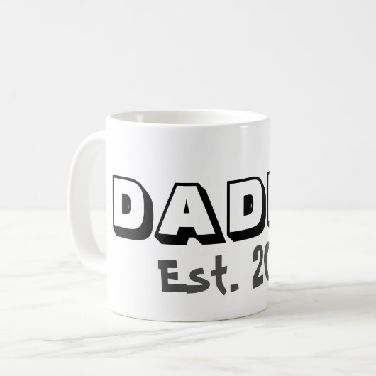 Daddy w/Customizable Date Coffee Tasse (Vorderseite Links)