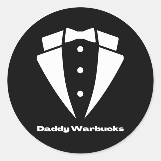 Daddy Warbucks von Annie Tuxedo Runder Aufkleber (Vorderseite)