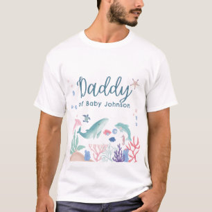 Daddy Watercolor unter der Sea Baby Dusche T-Shirt