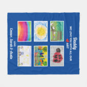 Daddy We Liebe Sie laden Kids Art Work Zeichnungen Fleecedecke (Vorderseite (Horizontal))