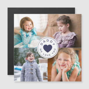 Daddy We Liebe Sie Niedliche FotoCollage Magnetkarte
