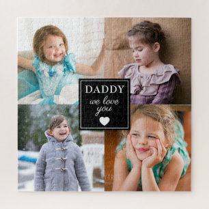 Daddy We Liebe You 4 Foto Collage Puzzle