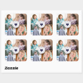 Daddy We Liebe You 4 Foto Collage Quadratischer Aufkleber (Blatt)