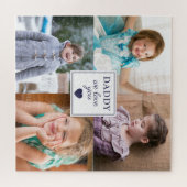 Daddy We Liebe You Blue Heart 4 Kids Foto Collage Puzzle (Horizontal)