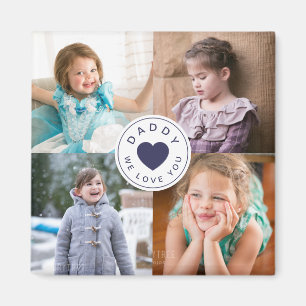 Daddy We Liebe You Blue Heart Kinder Fotos Magnet