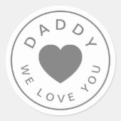 Daddy We Liebe You Dusty Niedlich Heart Runder Aufkleber (Vorderseite)