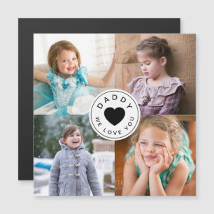 Daddy We Liebe You Heart 4 Foto Collage Magnetkarte