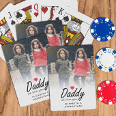 Daddy we love you Script Simple Father Photo  Spielkarten