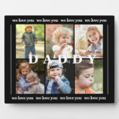 Daddy Wir Liebe dir sechs FotoCollage Black Fotoplatte (Vorderseite)