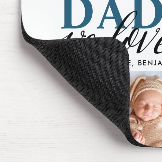 Daddy wir Liebe Sie Foto Collage Maus Pad Mousepad (Ecke)