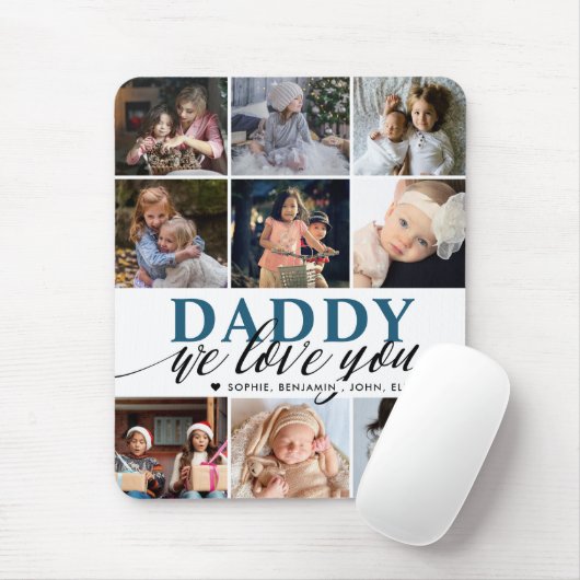 Daddy wir Liebe Sie Foto Collage Maus Pad Mousepad (Mit Mouse)