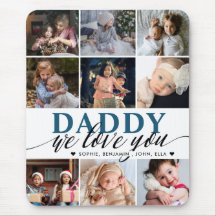 Daddy wir Liebe Sie Foto Collage Maus Pad