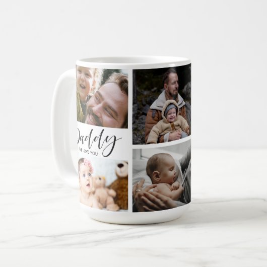 Daddy wir Liebe Sie FotoCollage Kaffeetasse (Vorderseite Links)