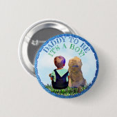 Daddy wird Baby Shower Button (Vorne & Hinten)