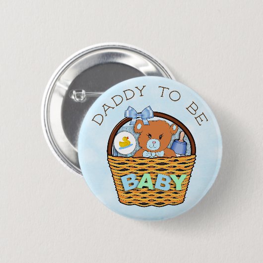 Daddy wird Baby Shower Button (Vorne & Hinten)