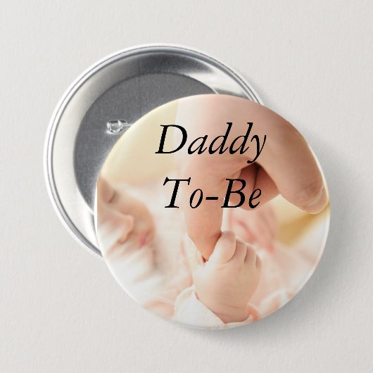 Daddy wird Baby Shower Button (Vorne & Hinten)