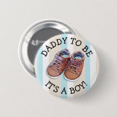 Daddy wird Baby Shower Button (Vorne & Hinten)