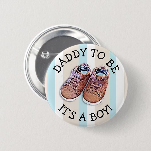 Daddy wird Baby Shower Button (Vorne & Hinten)