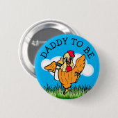 Daddy wird Baby Shower Farm Animal in den Sinn Button (Vorne & Hinten)