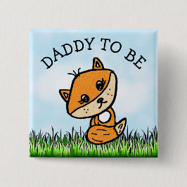 Daddy wird Klein-Fox-Baby-Dusche Button