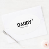 Daddy with custom children name ovaler aufkleber (Umschlag)