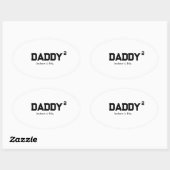 Daddy with custom children name ovaler aufkleber (Blatt)