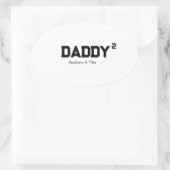Daddy with custom children name ovaler aufkleber (Tasche)