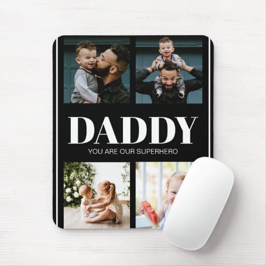 Daddy You are our Superhelder Foto Collage Simple Mousepad (Mit Mouse)