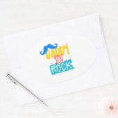 Daddy You Rock Ovaler Aufkleber (Umschlag)