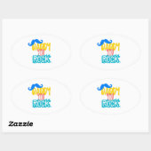 Daddy You Rock Ovaler Aufkleber (Blatt)