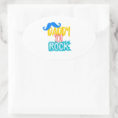 Daddy You Rock Ovaler Aufkleber (Tasche)