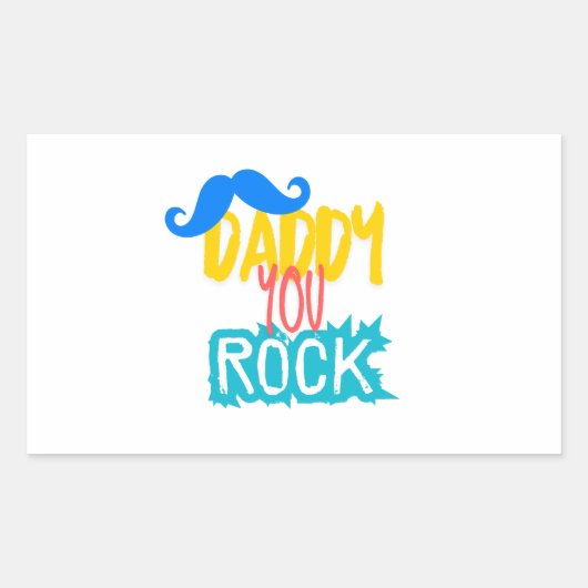 Daddy You Rock Rechteckiger Aufkleber (Vorderseite)