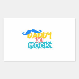 Daddy You Rock Rechteckiger Aufkleber