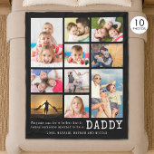 Daddy Zitat 10 FotoCollage Personalisiert Fleecedecke