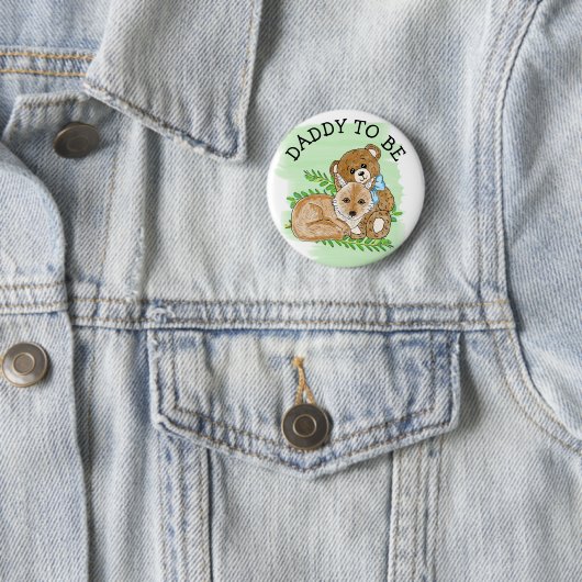 Daddy zu Fox und Teddy Bear Baby Shooter Button (Beispiel)