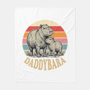 Daddybara Capybara Dad Vintage Sonnenuntergang Shi Fleecedecke