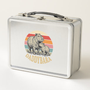 Daddybara Capybara Papa Vintage Sonnenuntergang Sh Metall Brotdose
