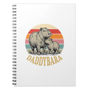 Daddybara Capybara Papa Vintage Sonnenuntergang Sh Notizblock