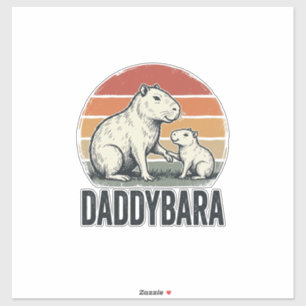 Daddybara Capybara Vintage Sonnenuntergang Shirt D Aufkleber