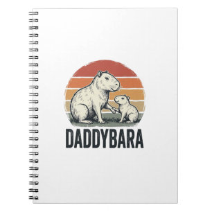 Daddybara Capybara Vintage Sonnenuntergang Shirt D Notizblock