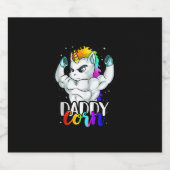 Daddycorn Einhorn Vater Daddy Mann Einzigartige Fa Schaumweinetikett (Einzelnes Label)