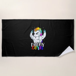 Daddycorn Einhorn Vater Daddy Mann Einzigartige Fa Strandtuch