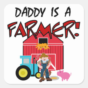 DaddyisafarmerTEE Quadratischer Aufkleber
