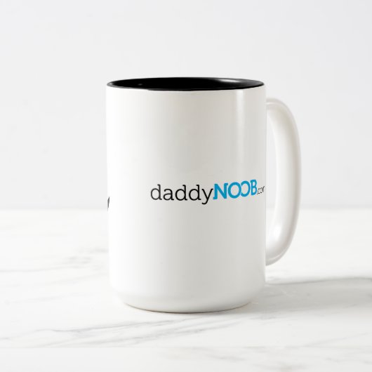DaddyNoob - Kaffeetasse mit Schnurrbart-Emblem (VorderseiteRechts)