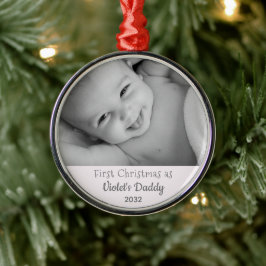 Daddy's 1. Weihnachts Personalisiert Name Year Fot Ornament Aus Metall