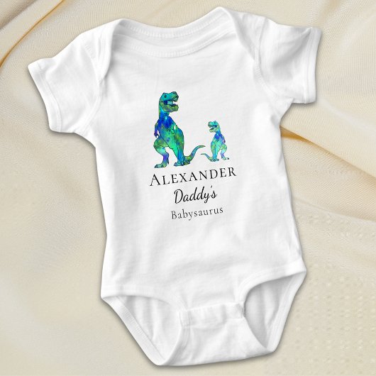 Daddy's Babysaurus Dinosaurier Personalisierter Na Baby Strampler
