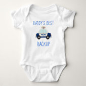 Daddy's Best Back Up, Police Car Lover Gift, Baby Strampler