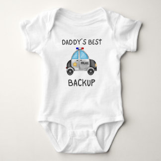 Daddy's Best Back Up, Police Car Lover Gift Baby Strampler